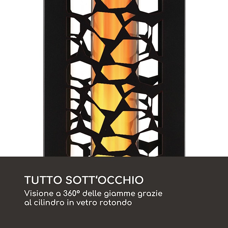 Heat Hunter, stufa a pellet per terrazzo, 12,2 kW, portatile, acciaio inox, nero Nero
