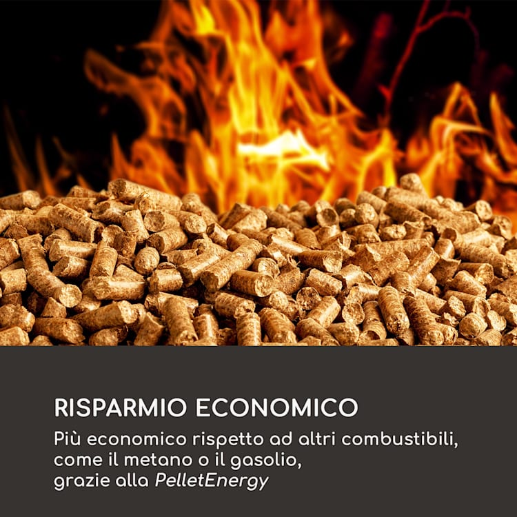 Heat Hunter, stufa a pellet per terrazzo, 12,2 kW, portatile, acciaio inox, nero Nero