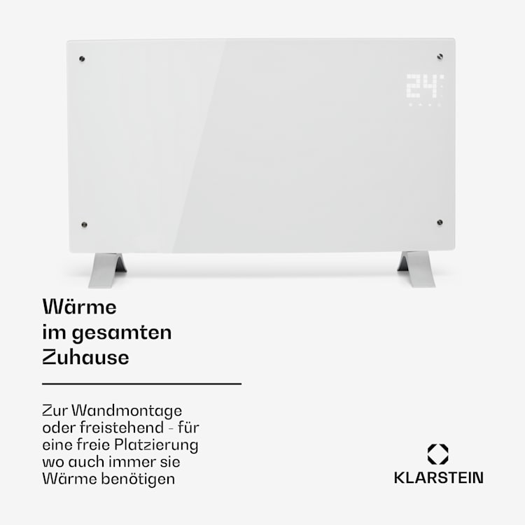 Bornholm Curved Smart - Stufa a convezione, 2000 W, controllo tramite app, timer 