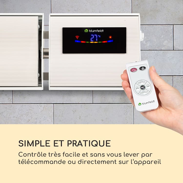Chauffage par infrarouge Cosmic Beam Smart 24 2400 W commande par application télécommande 2400 W | Smart | Blanc