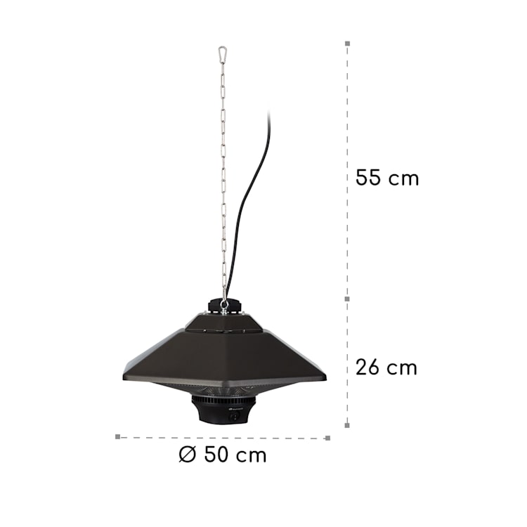 Heat Hexa radiateur infrarouge 800/1200/2000W Halogène IP34 LED bronze 