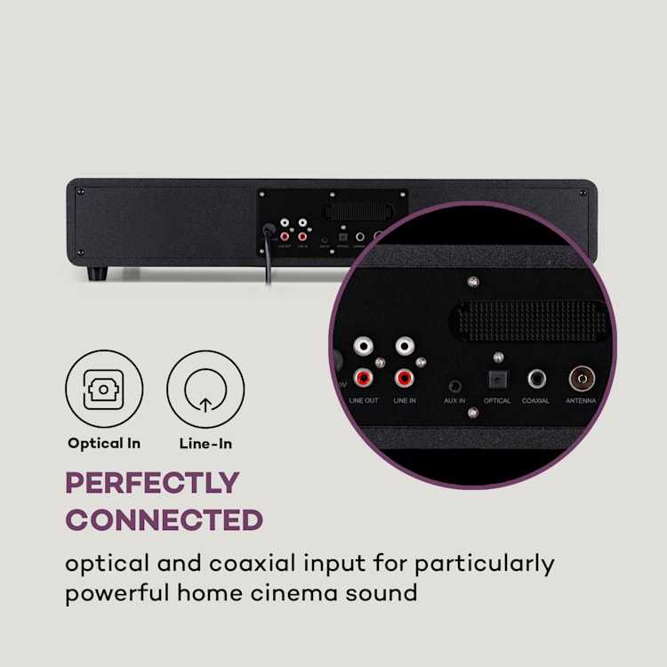 Stealth Base Connect Soundbase, Bluetooth, internet/DAB+FM, USB, AUX Čierna