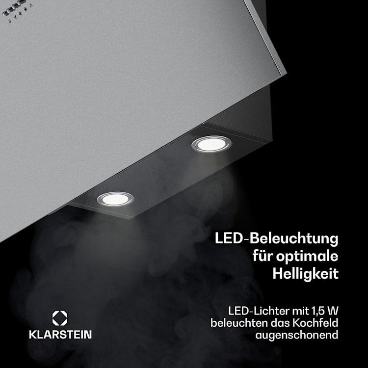 Silver Lining 90 Dunstabzugshaube 90cm 568m³/h EEK A Edelstahl 