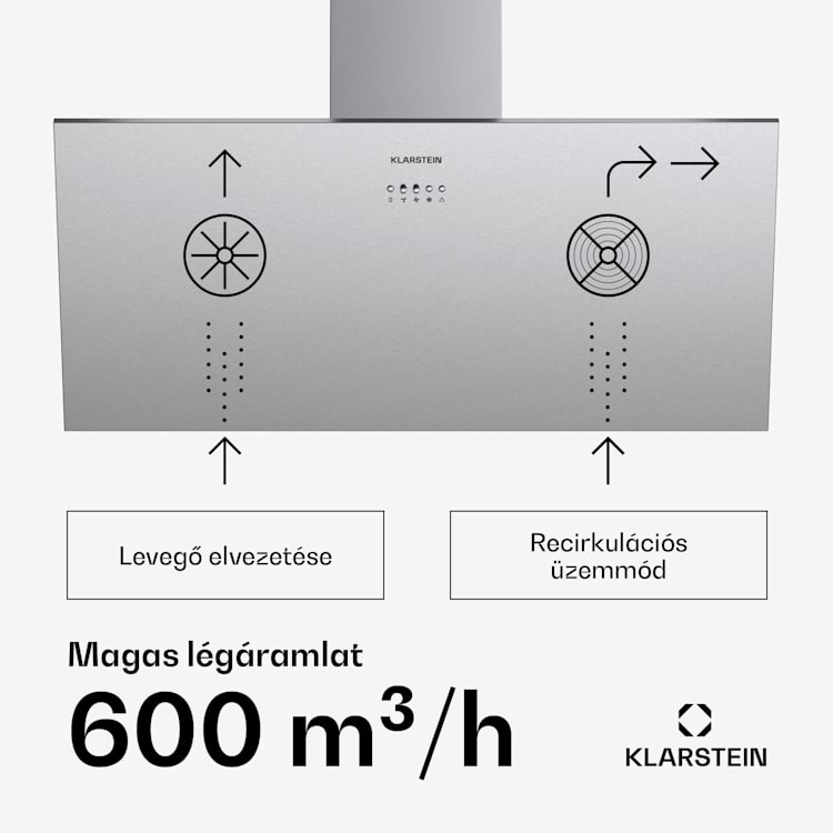 Silver Lining 90, páraelszívó, 90 cm, 568 m³/ó, A energiahatékonysági osztály, nemesacél 