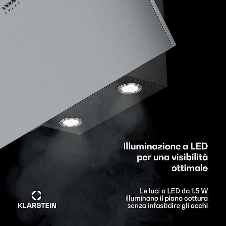 Silver Lining 90, cappa aspirante, 90 cm, 568m³/h , EEK A, acciaio inox 