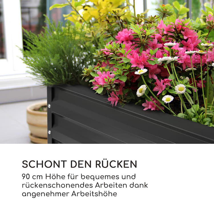 High Grow Straight Hochbeet 200x90x100cm 1800l Stahl 200 x 100 x 90 cm | Anthrazit