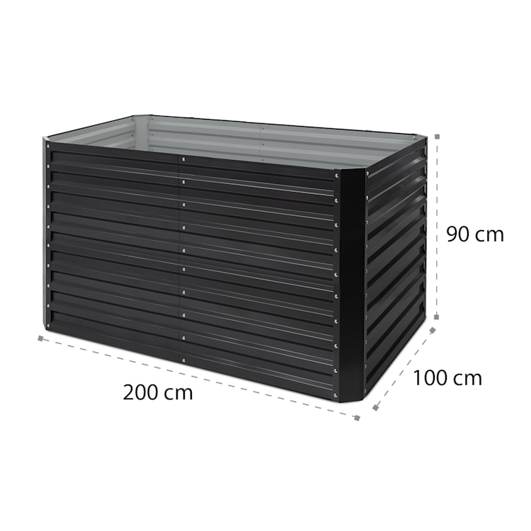 High Grow Straight Hochbeet 200x90x100cm 1800l Stahl 200 x 100 x 90 cm | Anthrazit