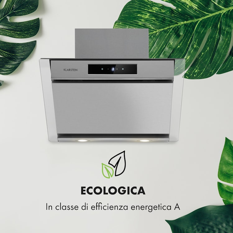 Balzac Silent 60, Cappa Aspirante, 3 Livelli, 604 m³/h, LED, Classe Energetica A, 250W 60 cm