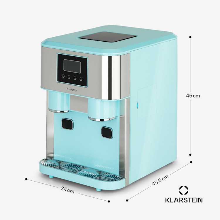 Eiszeit Crush, Macchina del Ghiaccio, Cubetti di 2 Dimensioni, Ghiaccio Tritato Verde acqua