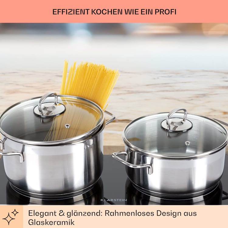 Cookbuddy table de cuisson double 2400 W 5 vitesses vitrocéramique 