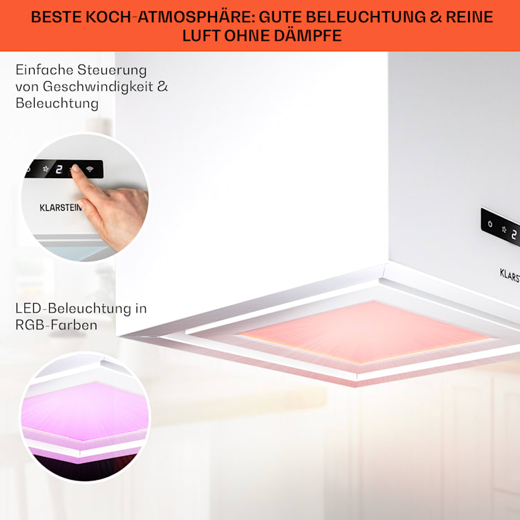 Kronleuchter Smart Inselabzugshaube 595m³/h App-Steuerung LED-Panel 