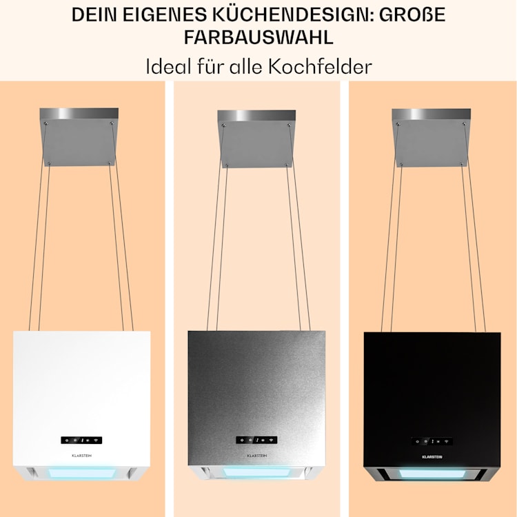 Kronleuchter Smart Inselabzugshaube 595m³/h App-Steuerung LED-Panel 