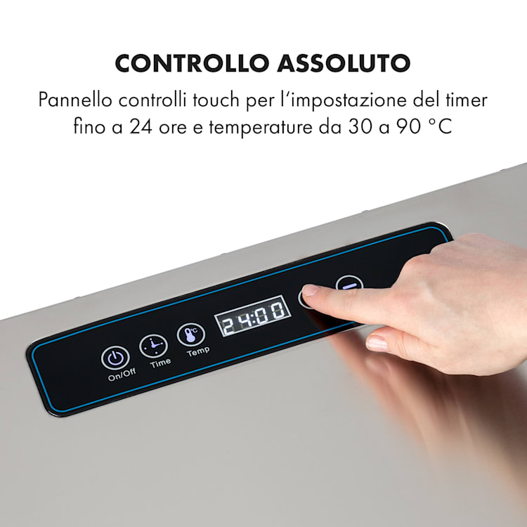 Captain Jerky 110, essiccatore, 1000W, 30-90 °C, timer 24 ore, acciaio inox 10 scomparti