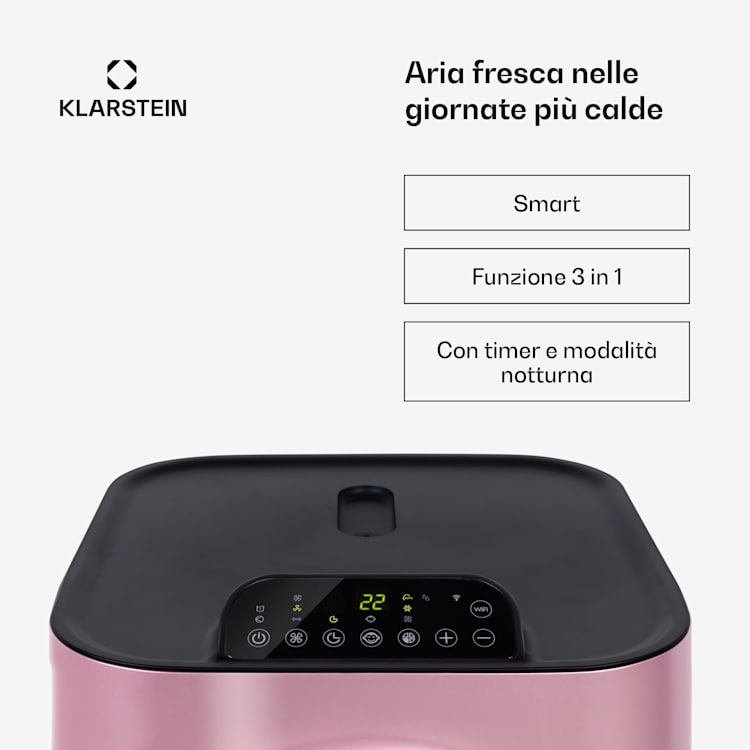 Kraftwerk Smart 12K - Climatizzatore 3 in 1, 12000 BTU, app 12.000 BTU | Oro rosa metallizzato