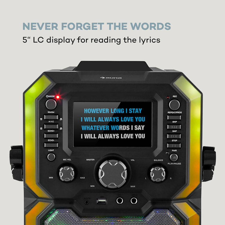 Rockstar Plus, karaoke sustav, karaoke uređaj, bluetooth, USB, CD, LED emisija, cinch 