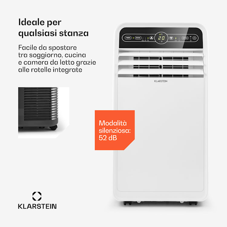 Metrobreeze New York Smart 7k - Climatizzatore mobile, 7000 BTU/2,1 kW, classe energetica A, telecomando 7.000 BTU | Bianco