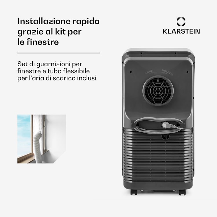 Metrobreeze New York Smart 7k - Climatizzatore mobile, 7000 BTU/2,1 kW, classe energetica A, telecomando 7.000 BTU | Bianco