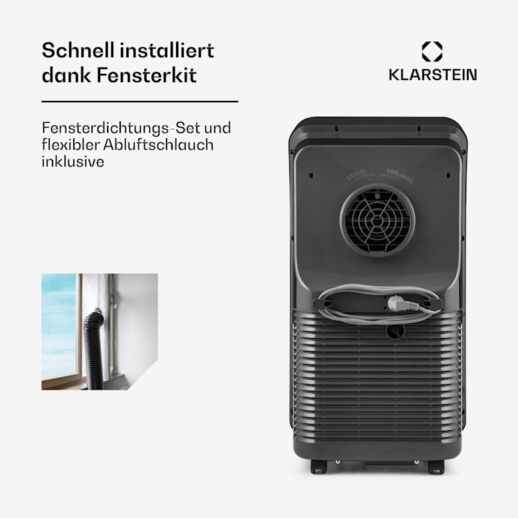 Metrobreeze New York Smart 7k mobile Klimaanlage 7000 BTU/2,1 kW 7.000 BTU | Schwarz