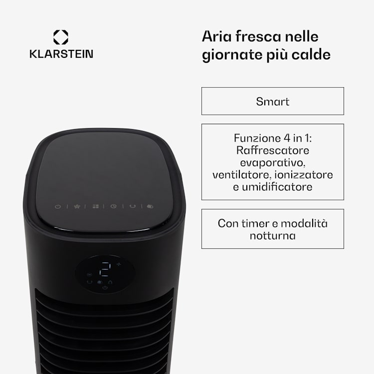Skytower Grand Smart, Raffreddatore Evaporativo, Portatile, 8L, 480 m³/h, 80W 