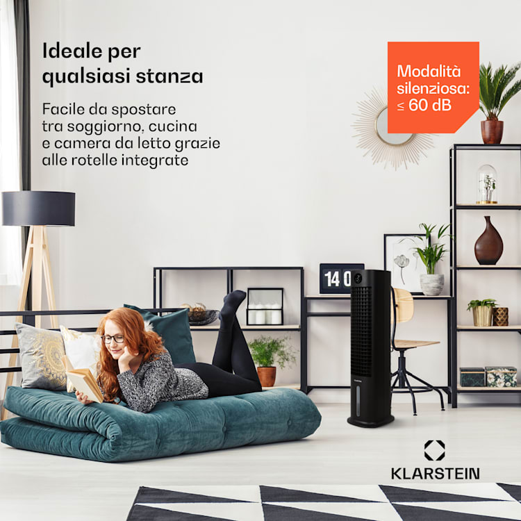 Skytower Grand Smart, Raffreddatore Evaporativo, Portatile, 8L, 480 m³/h, 80W 