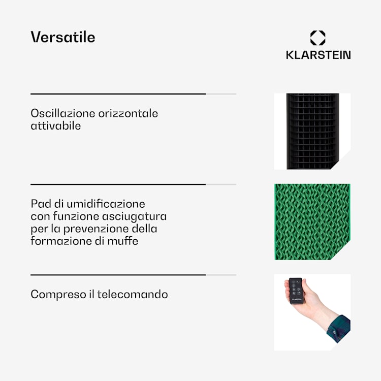 Skytower Grand Smart, Raffreddatore Evaporativo, Portatile, 8L, 480 m³/h, 80W 