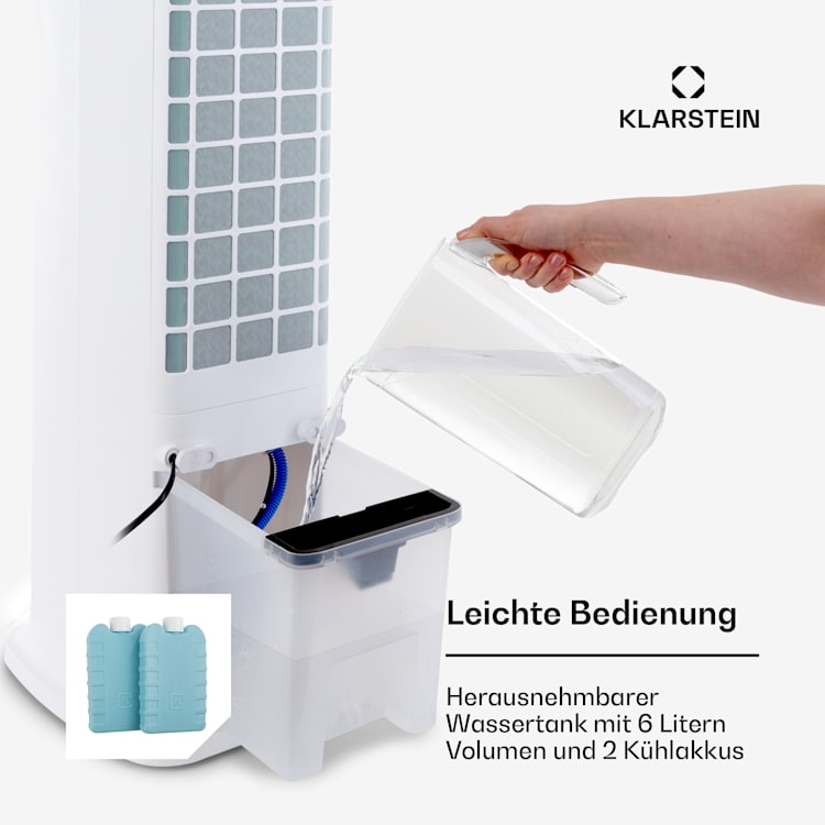 Skytower 360° Smart, Raffreddatore Evaporativo, Portatile, 6L, 450 m³/h, 60W 450 m³/h | Sì | Bianco