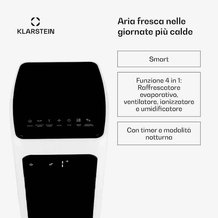 Skytower 360° Smart, Raffreddatore Evaporativo, Portatile, 6L, 450 m³/h, 60W 450 m³/h | Sì | Bianco
