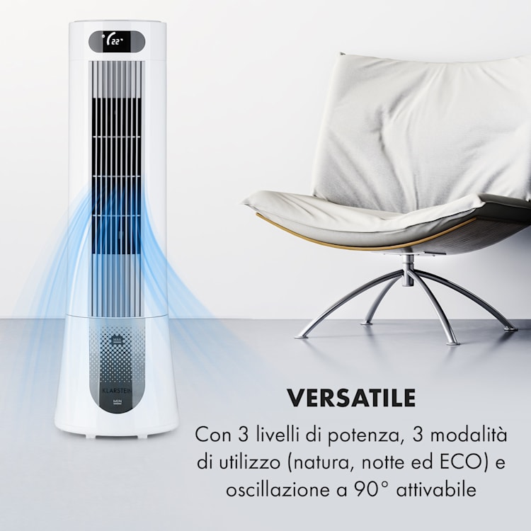 Skyscraper Frost - Raffrescatore evaporativo, 45 W, 7 litri, 2 piastre eutettiche, portatile 