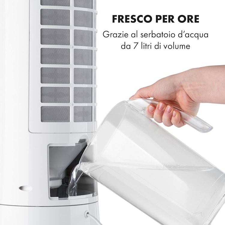 Skyscraper Frost - Raffrescatore evaporativo, 45 W, 7 litri, 2 piastre eutettiche, portatile 