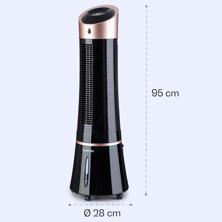 Skyscraper Ice - Ventilatore e raffrescatore evaporativo 4 in 1, 210 m³/h, oscillazione, portatile, telecomando 