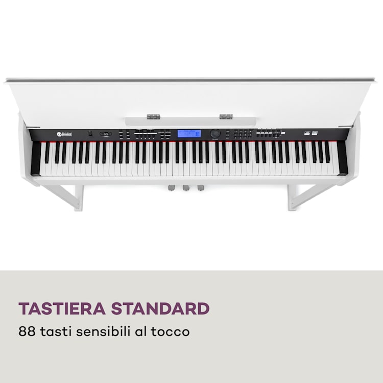 Subi 88 Harmony Piano elettrico 88 tasti meccanica a martello 160 ritmi 80 canzoni demo Legno bianco