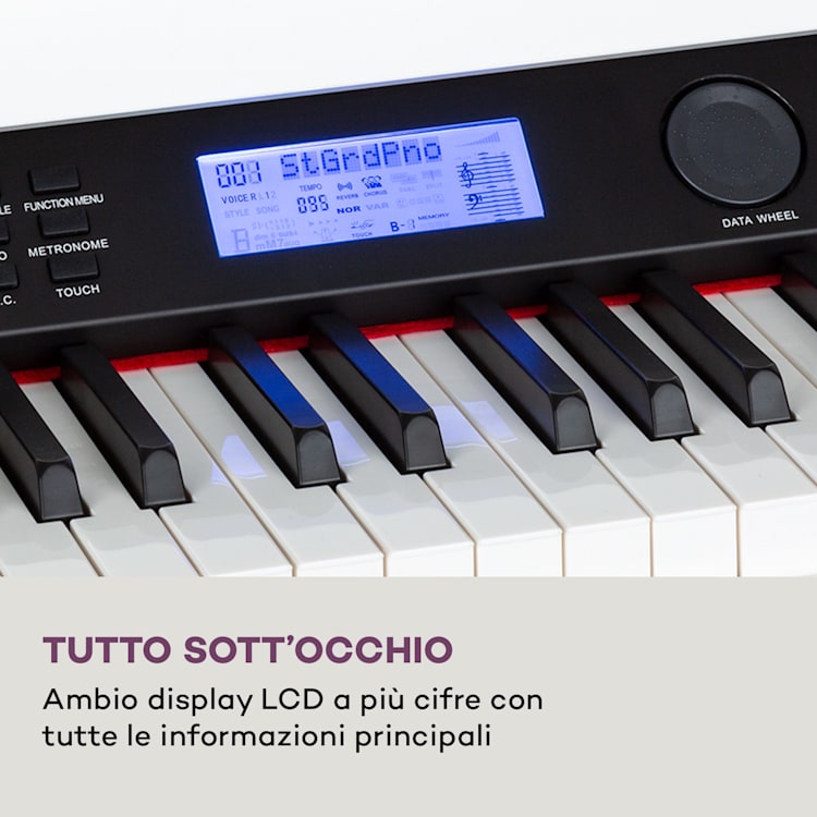 Subi 88 Harmony Piano elettrico 88 tasti meccanica a martello 160 ritmi 80 canzoni demo Legno bianco