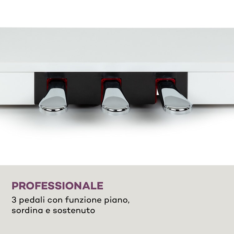 Subi 88 Harmony Piano elettrico 88 tasti meccanica a martello 160 ritmi 80 canzoni demo Legno bianco