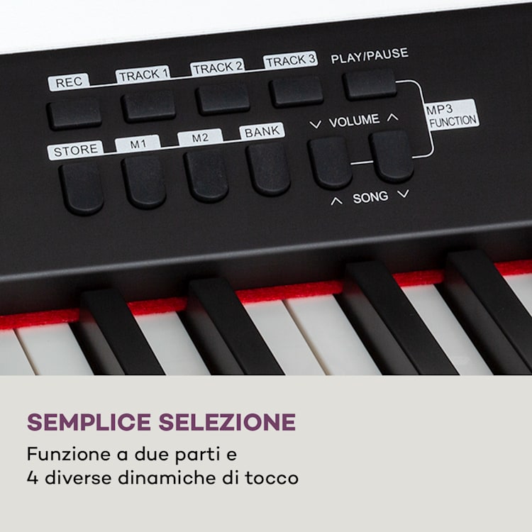 Subi 88 Harmony Piano elettrico 88 tasti meccanica a martello 160 ritmi 80 canzoni demo Legno bianco