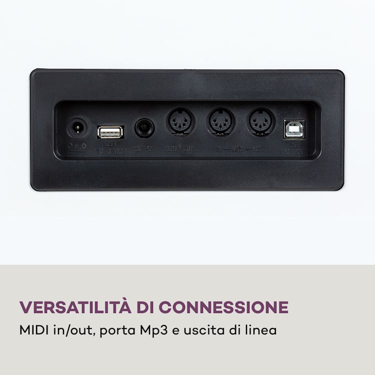 Subi 88 Harmony Piano elettrico 88 tasti meccanica a martello 160 ritmi 80 canzoni demo Legno bianco