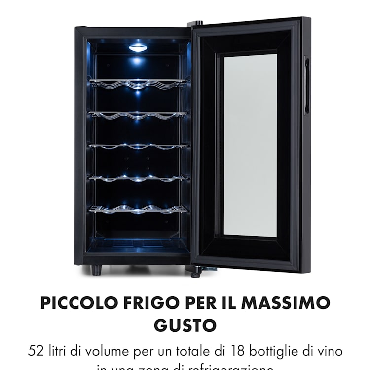 Bellevin 18 Uno - Frigorifero per vini, 50 litri, 11-18 °C, LED, touch, SingleZone 