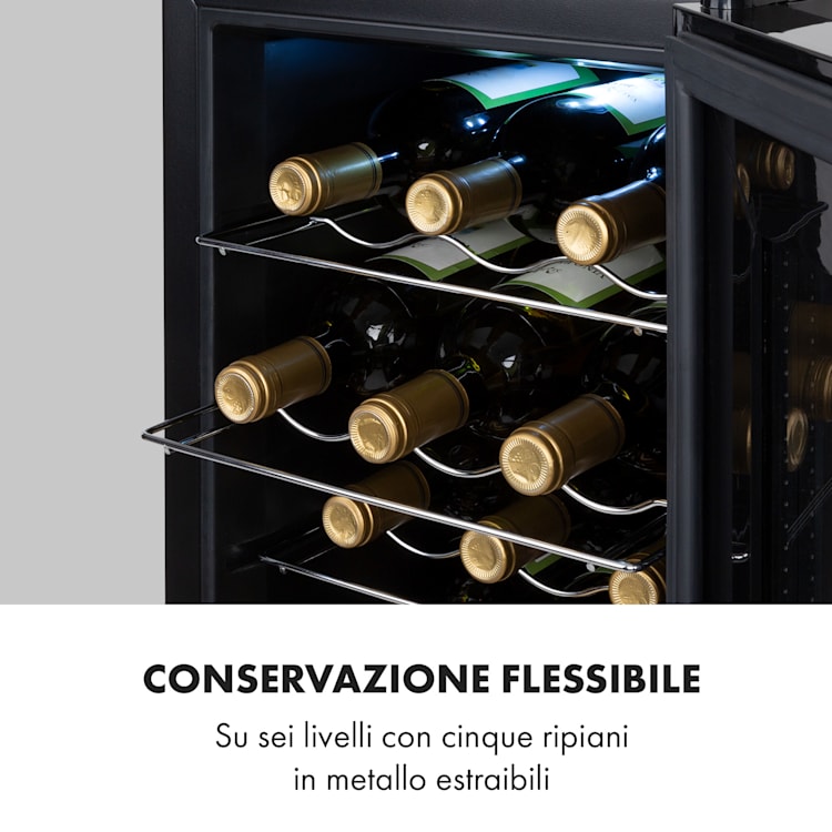 Bellevin 18 Uno - Frigorifero per vini, 50 litri, 11-18 °C, LED, touch, SingleZone 