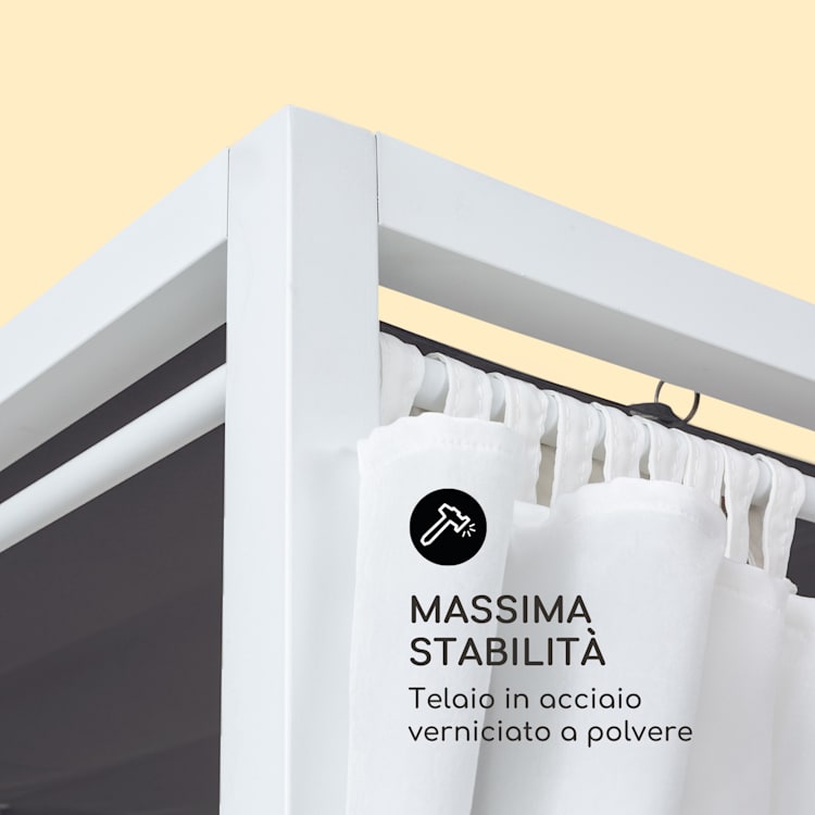 Eremitage Double Lux lettino 4 posizioni reclinabili 2 persone imbottitura da 6 cm Bianco / Grigio medio