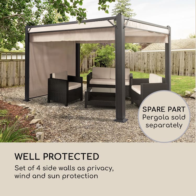 Pantheon Cortina Pergola, súprava náhradných bočných stien: 4 steny, 200 g/m², polyesterová tkanina, 3 x 6 m 3 x 6 m | Béžová