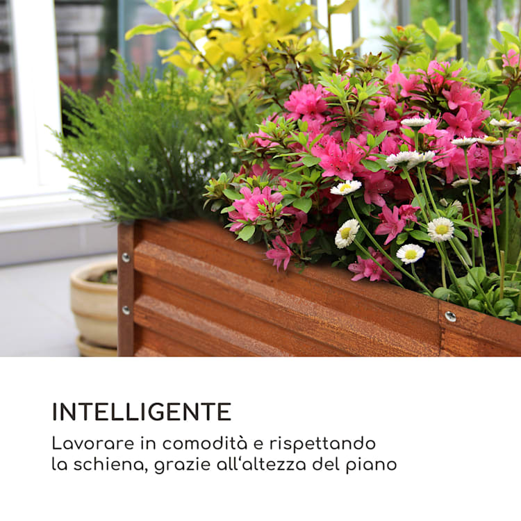 Rust Grow, aiuola rialzata, lamiera d'acciaio zincata, effetto ruggine 200 x 100 x 90 cm | Ruggine