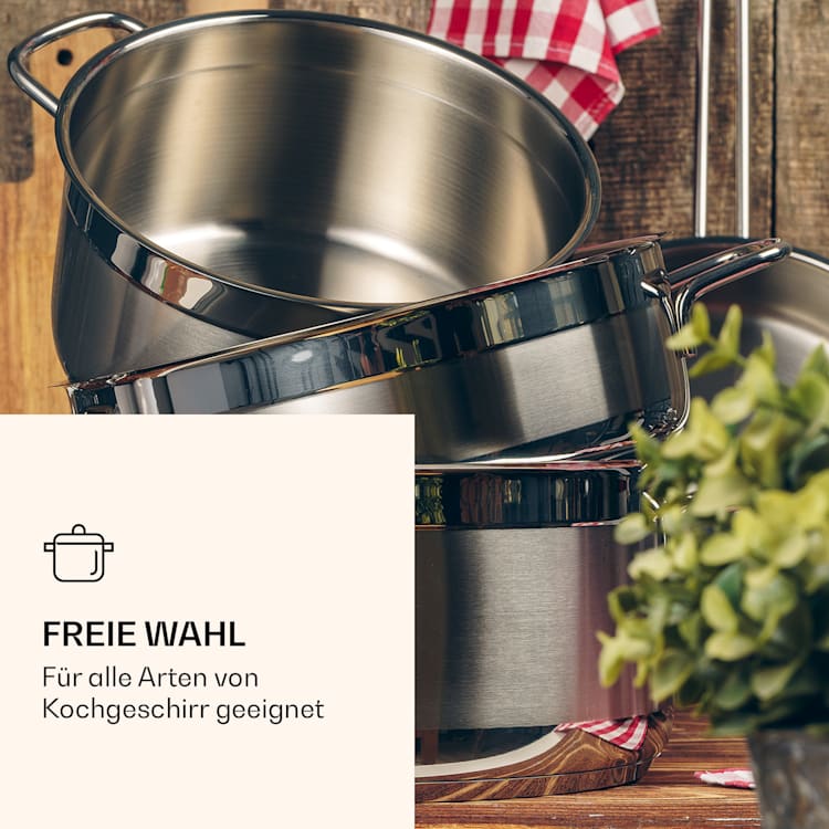 Virtuosa 3 Slim Kochfeld 3 Felder 5000 W Dualzone Timer Keramik 45 cm | Doppelt | Rahmenlos