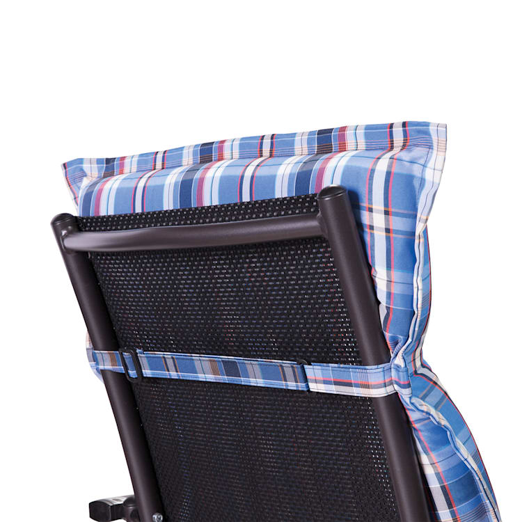 Prato coussin de fauteuil dossier bas Polyester 50x100x8cm 1 x coussin de siege | Blanc / Bleu