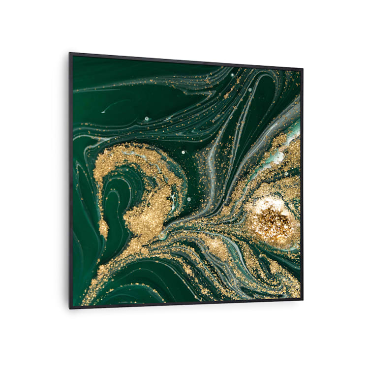 Wonderwall Air Art Smart Infrarotheizung Wirbel 60x60cm 350W 60 x 60 cm | Wirbel, schwarzer Rahmen