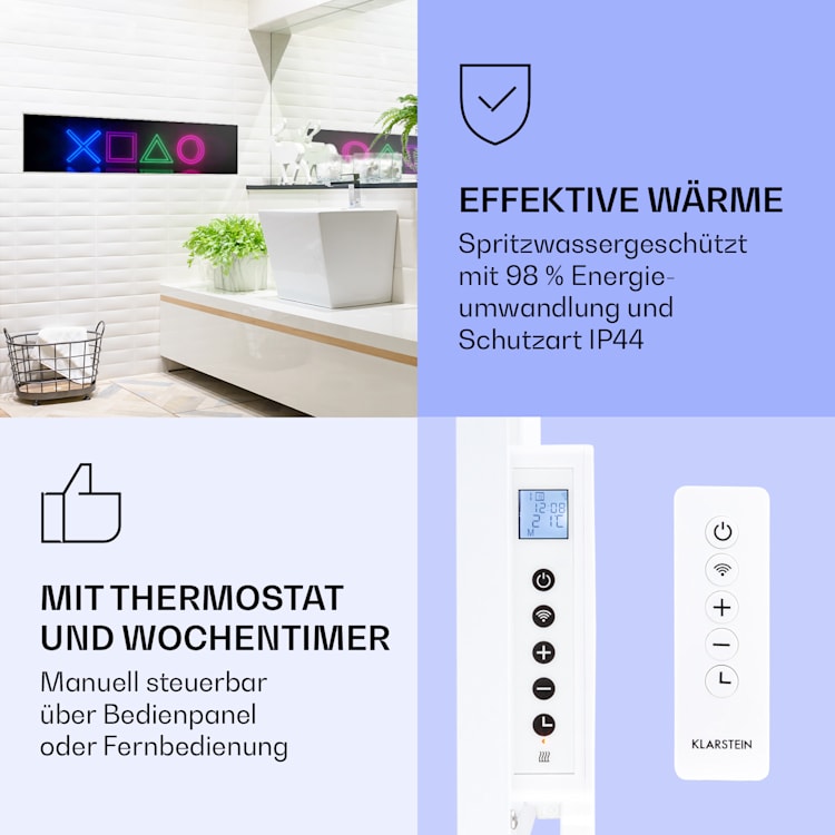 Radiateur infrarouge intelligent Wonderwall Air Art jeu 120x30 cm 350 W 120 x 30 cm | Jeu, cadre blanc