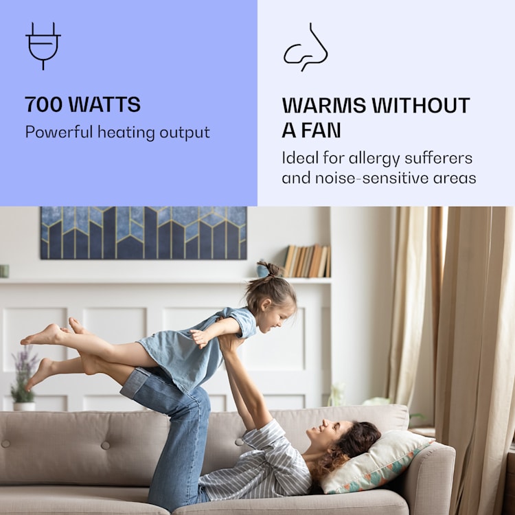 Wonderwall Air Art Smart Riscaldatore a infrarossi Linea blu 120x60cm 700W 120 x 60 cm | Linea blu, cornice nera