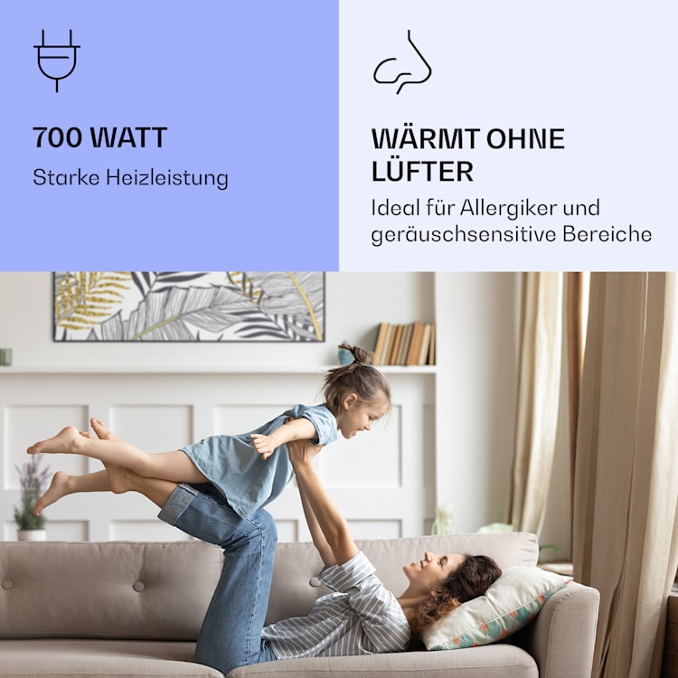 Wonderwall Air Art Smart Riscaldatore a infrarossi Foglia 120x60cm 700W 