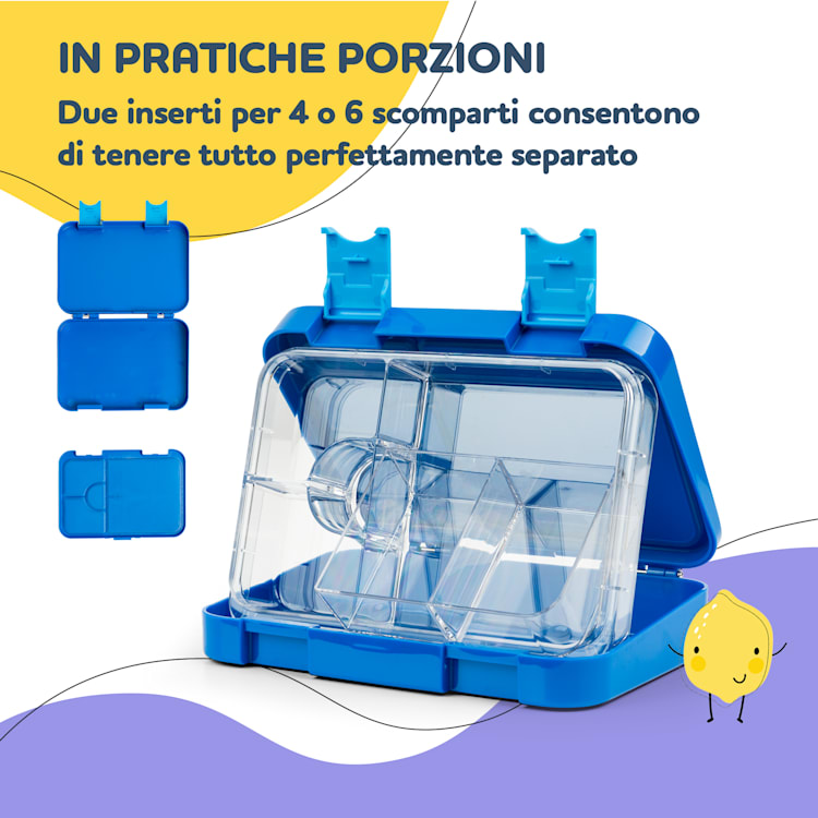 schmatzfatz junior, Lunchbox, 6 Scomparti, 21,3 x 15 x 4,5 cm  