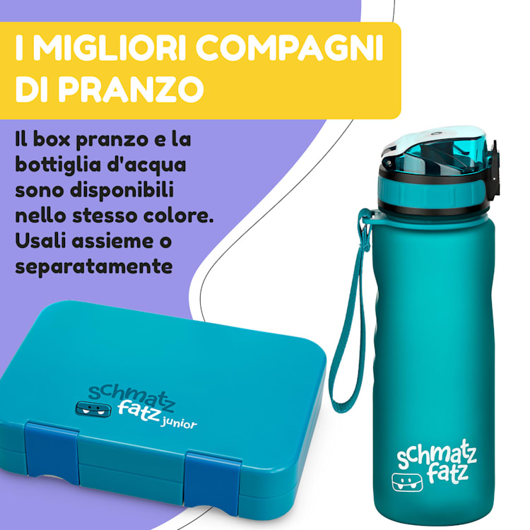 schmatzfatz, Borraccia Sportiva, 500 ml, 24 cm, Tritan 500 ml | Turchese
