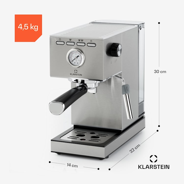 Máquina de café expresso Pausa 1350 watts, 20 bar, tanque de água sob pressão: 1,4 litros de aço inoxidável Prata Metalizada