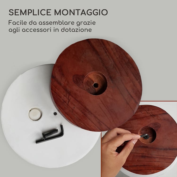 Enspijk vasi per piante, legno di noce, polystone, fatti a mano, 2 misure M (Ø 25,4 cm) | Bianco